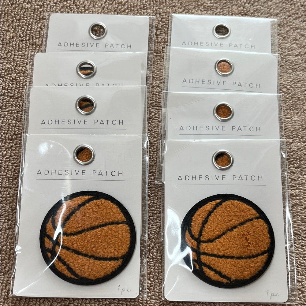 Basketball Adhesive Patch - Orange and Black